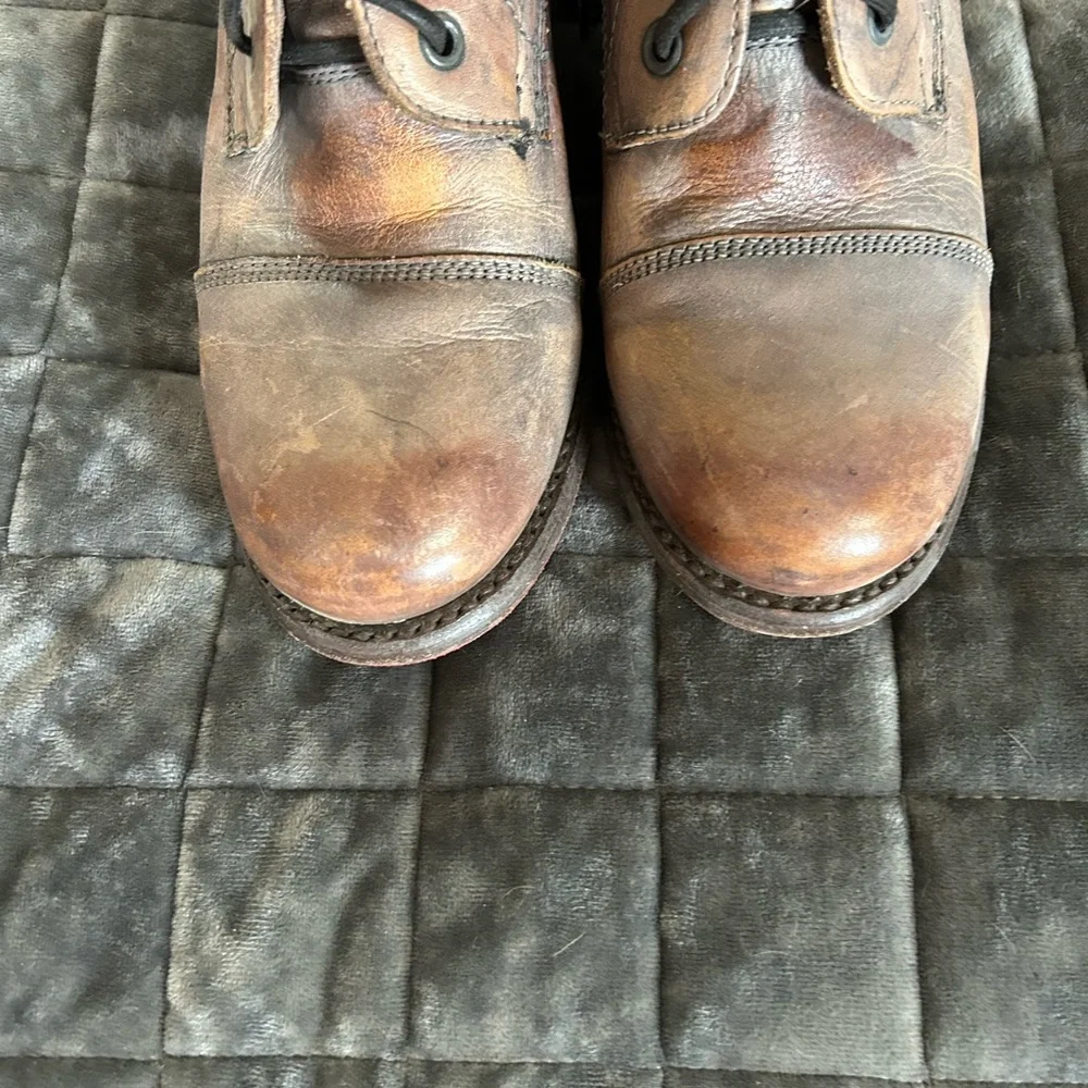 Bed Stu Metallic Leather Combat Boots - Picture 4 of 4